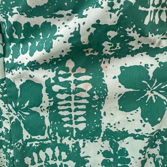 Vintage Hawaiian Muumuu Princess Kaiulani Green Tropical Ruffle Dress - Picture 5 of 5